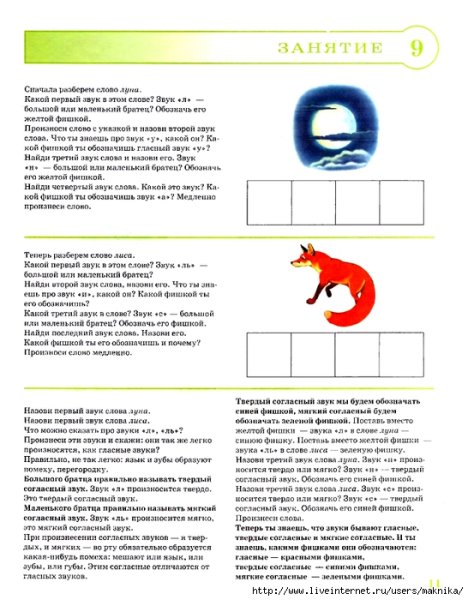 Звуковой анализ слова Луна