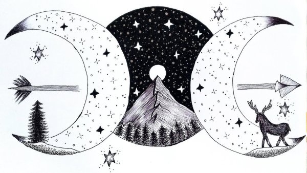 Рисунок Луны в виде Графика