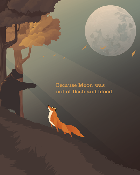 Лисица и Луна