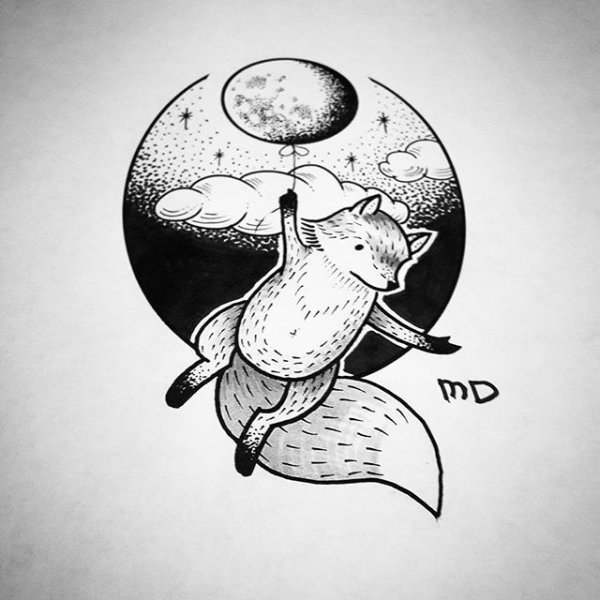 Лиса космос эскиз