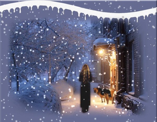 Снегопад новогодние гифы