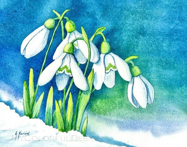 Рисование весенних цветов