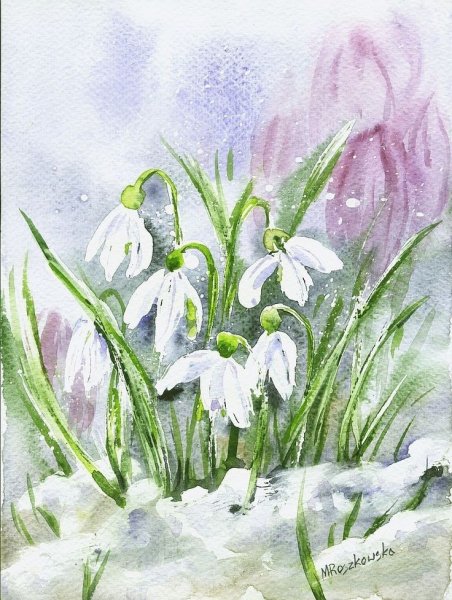 Рисование первых весенних цветов