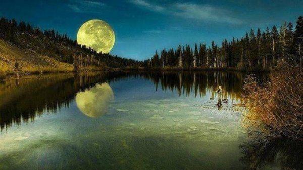 Отражение Луны в реке