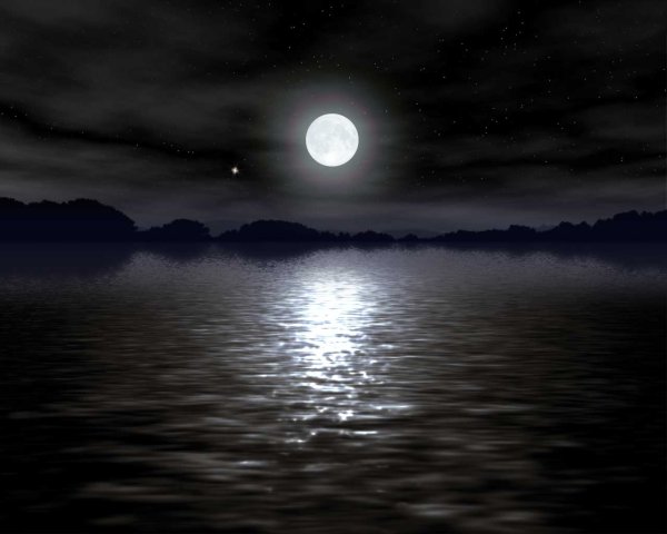 Ночь река Луна