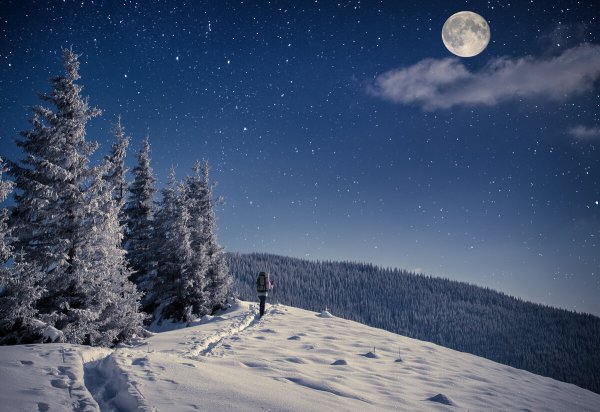 Белая равнина полная Луна картинка