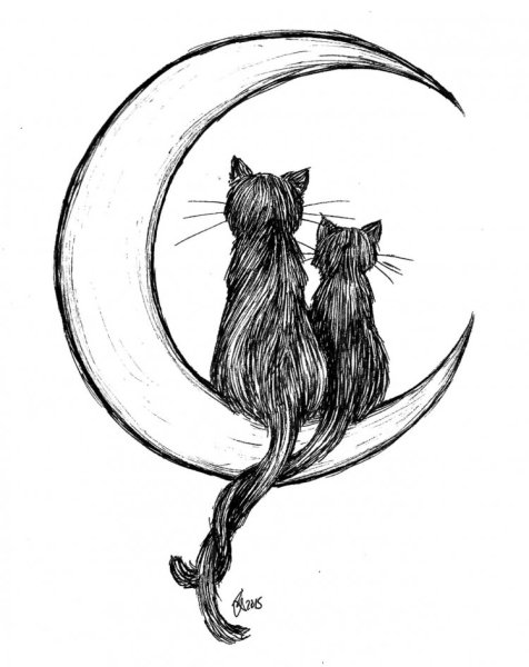 Тату Луна эскизы