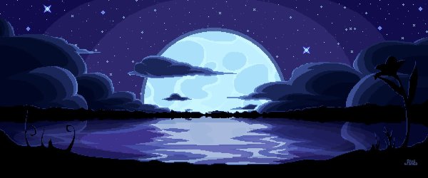Ночное небо пиксель арт