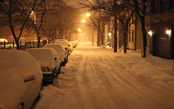 Снегопад на улице