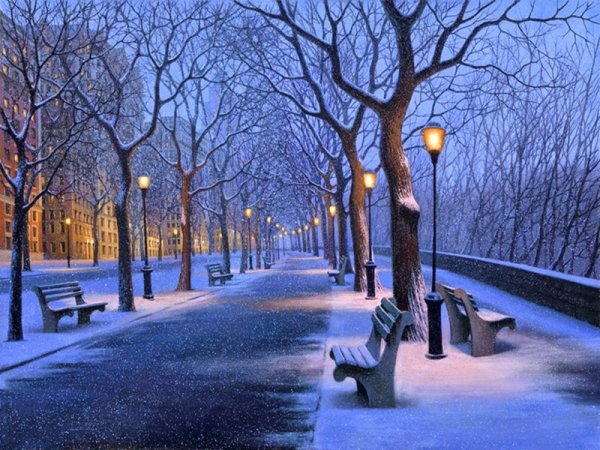 Художник Алексей Бутырский « зимний вечер «