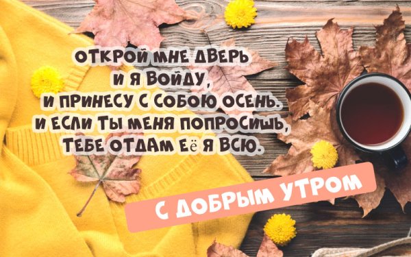 Красивое осеннее утро с пожеланиями