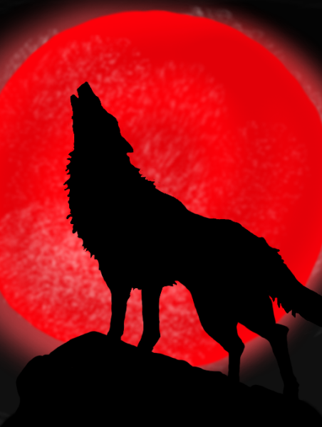 Волк на Красном фоне