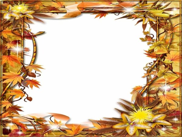 Осенняя рамка на прозрачном фоне