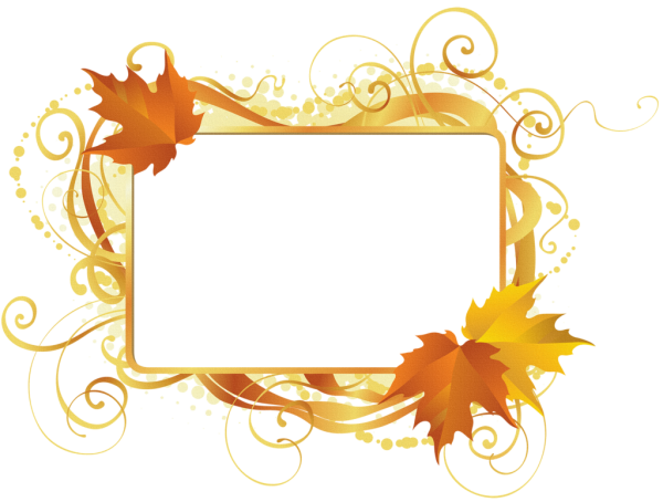 Осенняя рамка на прозрачном фоне