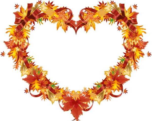 Сердце из осенних листьев