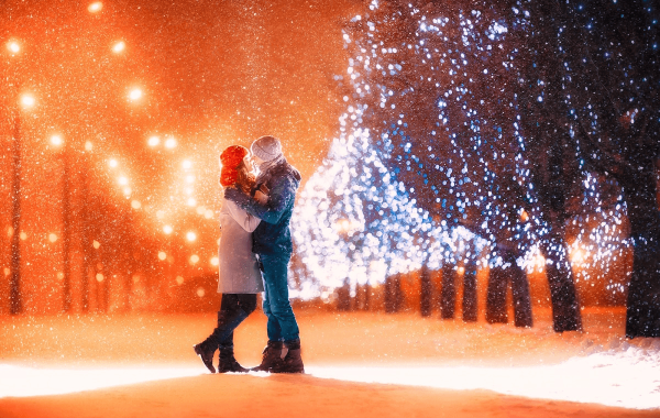 Влюбленные под снегом