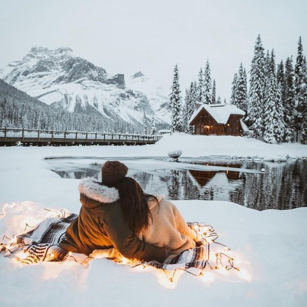Романтика в горах зимой
