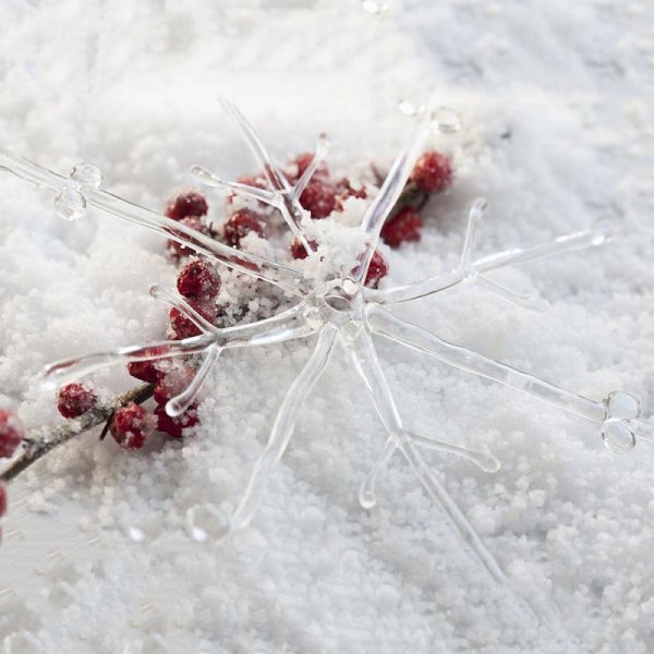 Пушистые хлопья снега