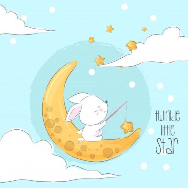 Зайка на Луне рисунок