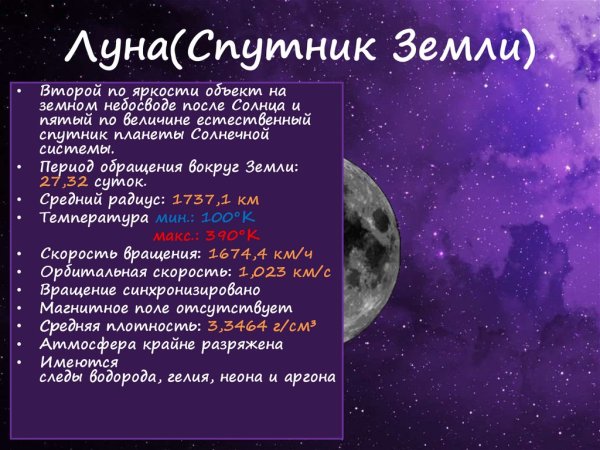 Интересные факты о Луне
