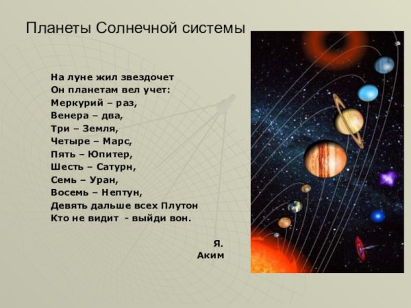 Стих про планеты для детей