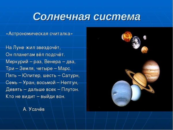 Стих про планеты