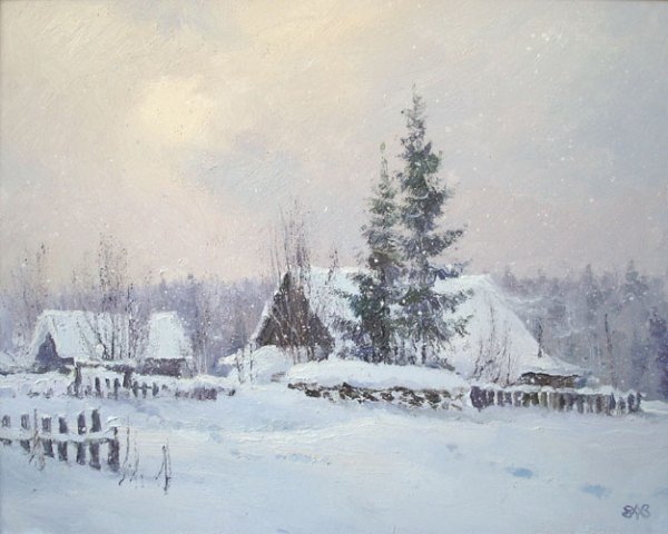 Художник Алексей Ефремов зима из детства