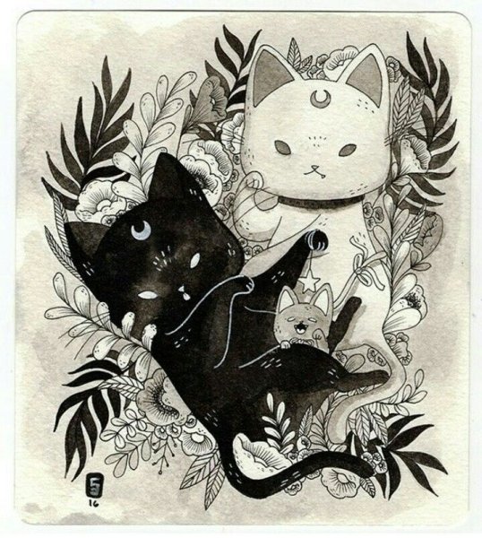 Рисунки в скетчбуке котики