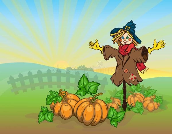 Пугало в огороде для детей