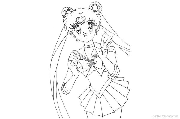 Раскраски красивые аниме сейлормун