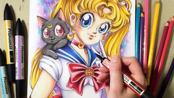Sailor Moon маркерами
