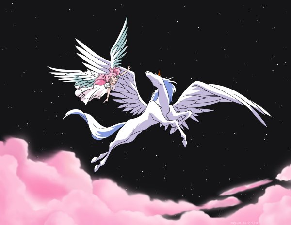 Единорог с крыльями аниме