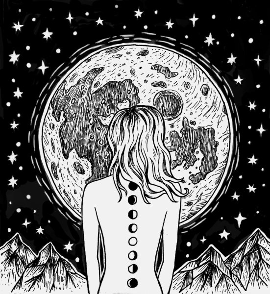 Графика девушка-космос