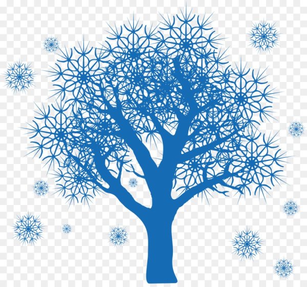 Мультяшное зимнее дерево