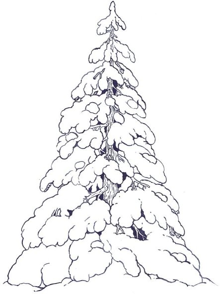 Зимнее дерево раскраска