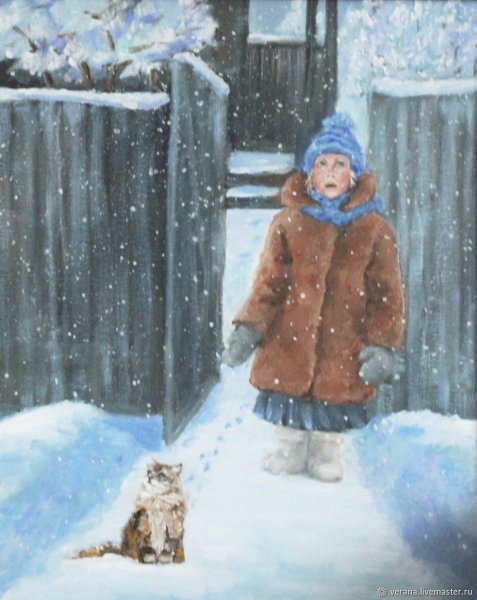 Снег идет живопись