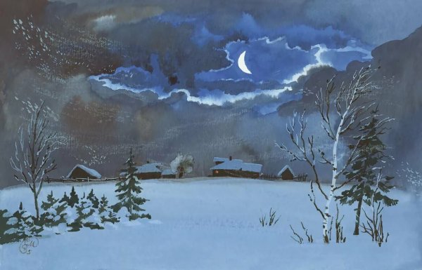 Иван Никитин зимняя ночь в деревне