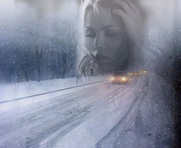 Женщина в метель