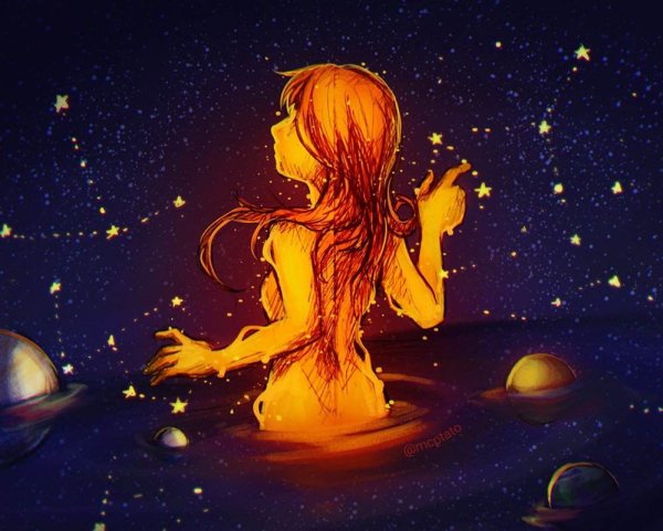 Рыжая девушка и звезды