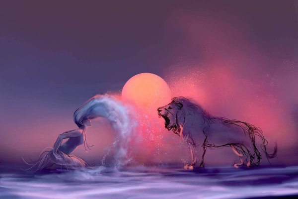 Водолей и Лев арт
