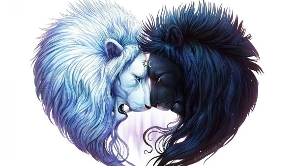Лев и львица арт