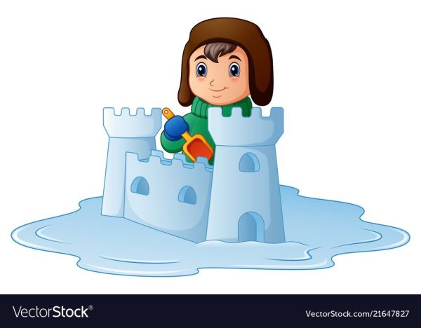 Снежная крепость на прозрачном фоне