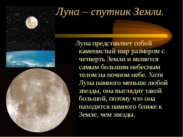 Сообщение Луна Спутник земли
