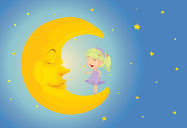Спящая Луна вектор