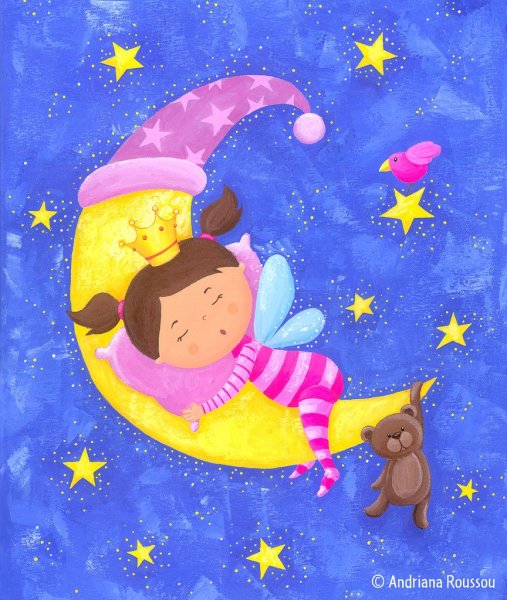 Девочка спит на Луне