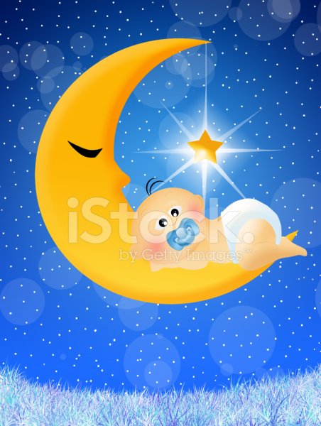 Малыш спящий на Луне