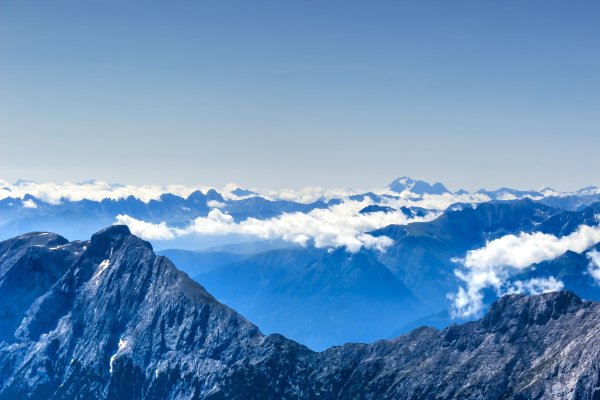 Горы снежные вершины панорама