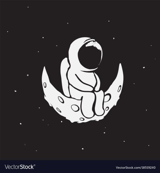 Космонавт сидит на Луне