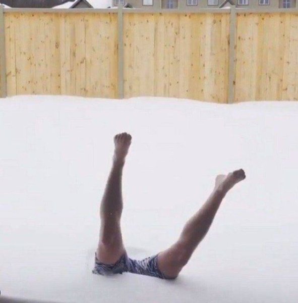 После бани в сугроб