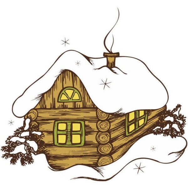 Сказочный домик зимой для детей